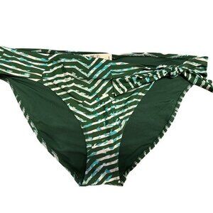 Aerie XL Green & White Striped Bikini Bottom With Side NWT